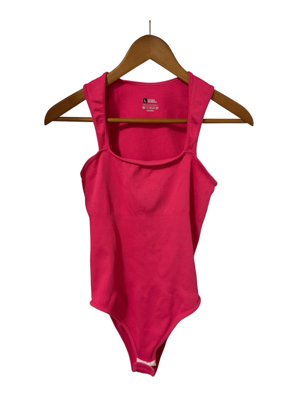 Bodysuit Yoga Suit Women’s Hot Pink Tank Square Neck Size Large